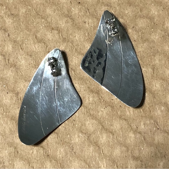 PEARCE Sterling Vintage Silver Earrings 80s - Picture 4 of 6